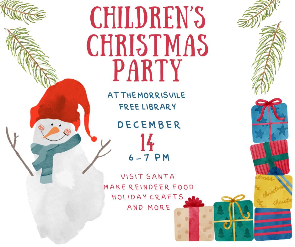 Christmas Party at the Library December 14 6 to 7pm
