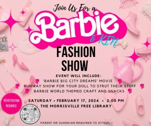 Barbie fashion show activity for kids February 17 2 to 3:30 pm